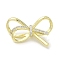 Brass Micro Pave Cubic Zirconia Pendants, Cadmium Free & Nickel Free & Lead Free, Bowknot, Real 18K Gold Plated, 23.5x15x7mm, Hole: 2.5x1mm