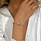 Elegant Geometric Brass Cubic Zirconia Chain Bracelets for Women's Daily Wear, Flower