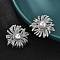 Brass ABS Plastic Imitation Pearl Flower Stud Earrings, Long-Lasting Plated, Lead Free & Cadmium Free, Platinum, 26.5x26mm