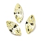 Glass Rhinestone Cabochons, Pointed Back & Back Plated, Faceted, Horse Eye, Jonquil, 8x4x3mm
