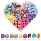 148Pcs 8 Style Rubberized Style & Imitation Pearl & Transparent Crackle Acrylic Beads, Berry & Round, Mixed Color, 12x11.5~12mm, Hole: 1~2mm