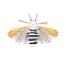 Alloy Bee Brooch with Resin Pearl, Animal Badge for Backpack Clothes, Platinum, Black, 33x50x17mm, Pin: 0.7mm