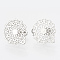 Non-Tarnish 304 Stainless Steel Stud Earring Findings, with Loop, Flower, Stainless Steel Color, 16x14mm, Hole: 1mm, pin: 0.7mm