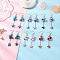6 Pairs Synthetic Turquoise Dangle Earrings, Starfish, with 304 Stainless Steel and Brass, Golden, 77.5x21.5mm
