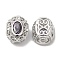 Brass with Glass Multi-Strand Links, Cadmium Free & Nickel Free & Lead Free, Hollow Oval, Platinum, Purple, 11.5x9.5x7mm, Hole: 1.8mm