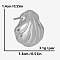 Stainless Steel Seashell Stud Earrings, Silver, 14x13mm