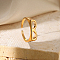Alloy Adjustable Open Cuff Rings, Real 18K Gold Plated, Letter B, Inner Diameter: Adjustable