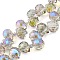 Electroplate Glass Beads Strands, Teardrop, Lime Green, 10~11x8mm, Hole: 1mm, about 93pcs/strand, 62cm
