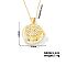 Vintage Sparkling Rhinestone Saint Pendant Necklaces, Brass Cable Chain Necklaces for Women, Golden, 15.75 inch(400mm)
