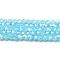 Imitation Jade Electroplate Glass Beads Strands, AB Color Plated, Faceted, Bicone, Deep Sky Blue, 4x4mm, Hole: 0.8mm, about 80~85pcs/strand, 30~32cm