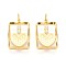 925 Sterling Silver Micro Pave Clear Cubic Zirconia Pendants, Rectangle with Heart Charms and Jump Rings, Golden, 16x10.2x1.1mm, Hole: 2.2mm