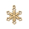 Christmas 201 Stainless Steel Pendants, Snowflake Charm, Laser Cut, Ion Plating(IP), Real 18K Gold Plated, 18x14x1mm, Hole: 1.5mm