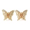 Rack Plating Brass Clear Cubic Zirconia Pendants, Long-Lasting Plated, Cadmium Free & Lead Free, with Jump Rings, Butterfly, Real 14K Gold Plated, 13x14x9.5mm, Hole: 3mm