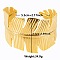 Stylish European and American Feather 304 Stainless Steel Cuff Bangles for Women