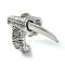 Men's Paw Alloy Cuff Finger Rings, Open Rings, Lead Free & Cadmium Free, Antique Silver, 6~8mm, Inner Diameter: Adjustable