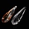 Faceted Teardrop Glass Pendants, Briolette Cut, Mixed Color, 76.5x22x18mm, Hole: 1mm