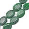 Natural Green Onyx Agate Beads Strands, Dyed & Heated, Flat Oval, 36.5~41x28~31.5x4.5~8.5mm, Hole: 2.5mm, about 10pcs/strand, 15.16''~15.75''(38.5~40cm)