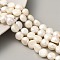 Natural Cultured Freshwater Pearl Beads Strands, Two Sides Polished, PapayaWhip, 9~10mm, Hole: 0.5mm, about 20pcs/strand, 6.69''(17cm)