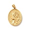 Ion Plating(IP) 304 Stainless Steel Pendants, Religion, Oval with Man Pattern Charms, Golden, 35.5x26x6mm, Hole: 5x7mm