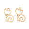304 Stainless Steel Pendants, for DIY Jewelry Making, Hollow Cat Shape, Golden, 16x9.5x1mm, Hole: 1.5mm