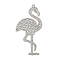 Brass Etched Metal Embellishments Pendants, Long-Lasting Plated, Cadmium Free & Nickel Free & Lead Free, Flamingo Shape, Platinum, 44x21x0.3mm, Hole: 1.4mm