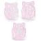 Transparent Spray Paint Glass Beads, Fox, Pink, 15x14x13.5mm, Hole: 1.2mm