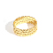 925 Sterling Silver Star Rings, Golden, Inner diameter: 17mm