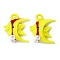 Handmade Lampwork Pendants, Fish Charms, Yellow, 36x30x11.5~12mm, Hole: 2~4x4~5mm