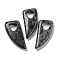 Natural Labradorite Pendants, Horn Charms, 41~43x20x7.5~8mm, Hole: 10.5~11mm