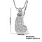 Elegant Brass Micro Pave Clear Cubic Zirconia 3D Initial Necklaces, Perfect Gift for Her, Platinum, Letter L, 15.75 inch(40cm)