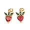 Brass Micro Pave Cubic Zirconia Pendants, Carrot Charms, with Jump Ring, Real 18K Gold Plated, 12x8x3.5mm
