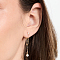 Elegant S925 Sterling Silver Round Tassel Stud Earrings, with Imitation Pearl & Clear Cubic Zirconia, Golden, 20~40x7mm