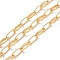 Brass Horse Eye & Oval Link Chains, Unwelded, with Spool, Cadmium Free & Lead Free, Real 18K Gold Plated, 15.5x8x1.5mm, 14x6x1mm