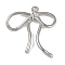Alloy Pendants, Bowknot, Platinum, 47.5x42.5x7mm, Hole: 3mm
