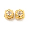 Brass Micro Pave Clear Cubic Zirconia Beads, Polygon, Real 18K Gold Plated, 7x7x9mm, Hole: 3mm