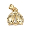Brass Micro Pave Cubic Zirconia Pendants, Cadmium Free & Lead Free, Insect, Real 18K Gold Plated, 17x15x4.5mm, Hole: 5.5x3mm
