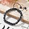 Adjustable Natural Sodalite and Non-magnetic Synthetic Hematite Braided Bead Bracelets, Inner Diameter: 1-3/4~2-7/8  inch(4.5~7.3cm)