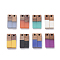 8 Colors Resin & Walnut Wood Pendants, Rectangle, Mixed Color, 17x5.5x3~3.5mm, Hole: 1.5mm, 2pcs/color, 16pcs/set