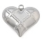 Anti-Tarnish 304 Stainless Steel Pendants, Heart Charm, Stainless Steel Color, 28x30x10mm, Hole: 3mm