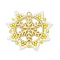 Christmas Theme Glass Seed Beaded Pendants, with Golden Alloy Pendants, Snowflake, 31x35x2mm, Hole: 1.6mm