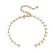Brass Curb Chain Bracelet Makings, with 304 Stainless Steel Disc Charms and Clasps, Golden, 6-5/8 inch(16.8cm)