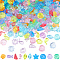 150G Mixed Shape Transparent Plastic Beads, Mixed Color, 11x10x5mm
