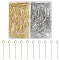 400Pcs 2 Colors 304 Stainless Steel Eye Pin, Golden & Stainless Steel Color, 22 Gauge, 20x6mm, Hole: 2mm, 200pcs/color
