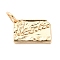 Journey Theme Brass Pendants, Golden, with Jump Ring, Rectangle, 10x15.5x2mm, Hole: 4mm