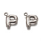 Non-Tarnish 201 Stainless Steel Pendants, Letter P, Stainless Steel Color, 16x14x3mm, Hole: 1.4mm