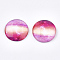 Starry Sky Pattern Printed Glass Cabochons, Half Round/Dome, Colorful, 25x6~6.5mm