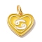Real 18K Gold Plated Brass Enamel Pendants, with Jump Ring, Cadmium Free & Nickel Free & Lead Free, Heart with Constellation Charms, Cancer, 12x13x1.5mm, Hole: 3.4mm