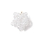 Glass Star Pendants, with Real 18K Gold Plated 304 Stainless Steel Jump Rings Loop & Seed Beads, Faceted, White, 20x21x13mm, Hole: 3mm