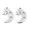 Non-Tarnish 201 Stainless Steel Pendants, Laser Cut, Hollow, Moon with Star, Stainless Steel Color, 22x14.5x0.9mm, Hole: 1.6mm