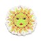 Printed Opaque Acrylic Pendants, Sunflower, Yellow, 35x35x2mm, Hole: 1.5mm